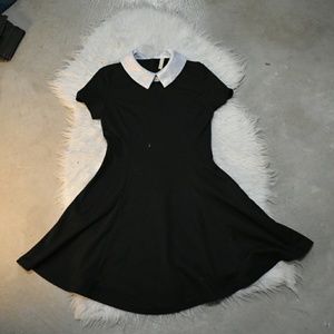Peter pan collar black a line dress
